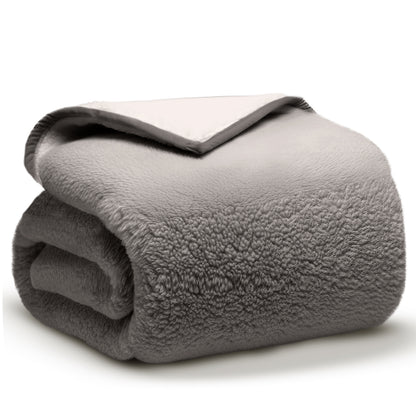 Sherpa Plaid - Sherpa Extra Dik Deken - Extra Zacht, Warm & Luxe - 150x200 cm - Grijs