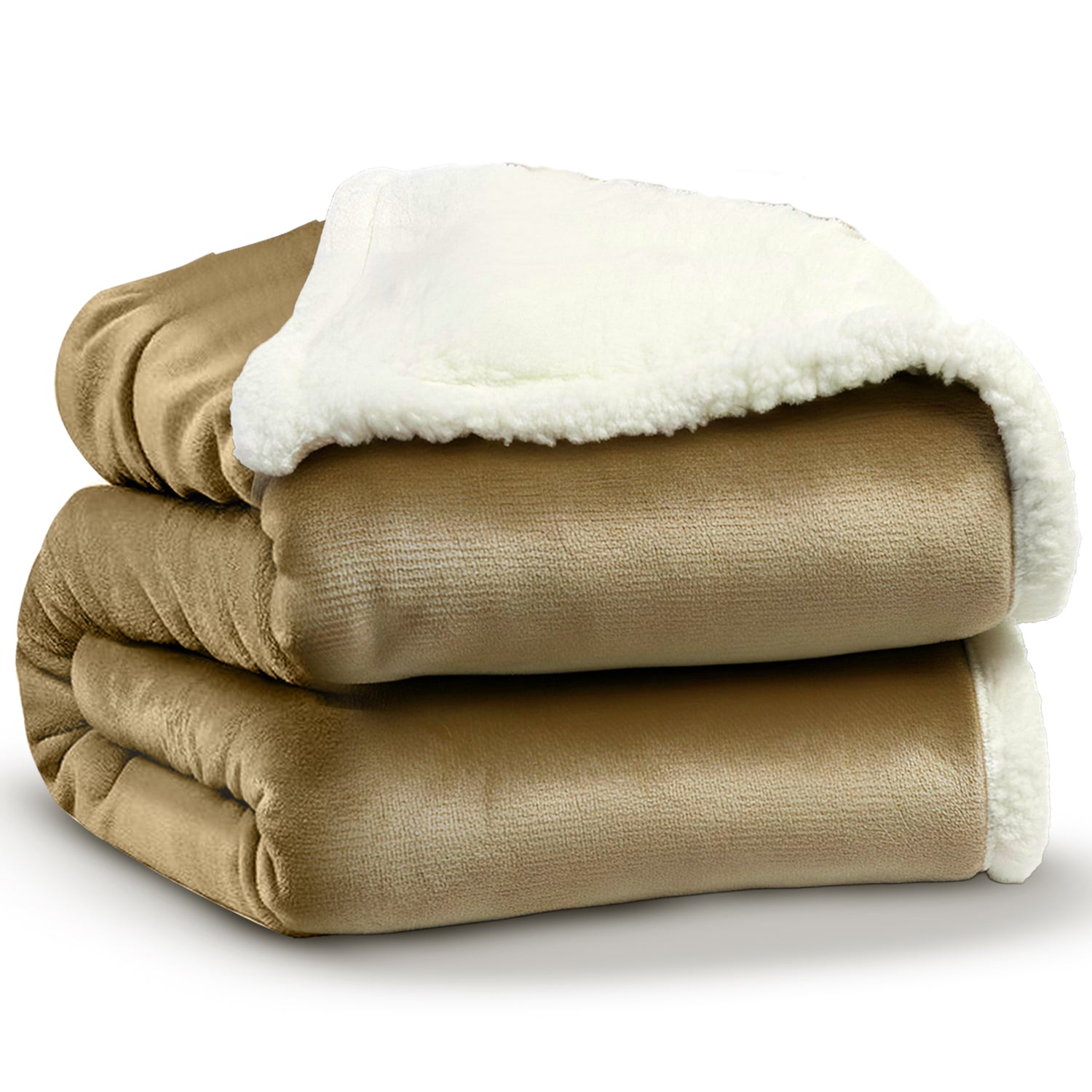 Sherpa Fleece Plaid - Velvet & Sherpa Deken - Extra Zacht, Warm & Luxe - 150x200 cm - Taupe