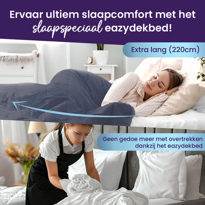 Slaapspeciaal Eazydekbed - Grijs - Dekbed Zonder Overtrek, Extra Lang, Luxe Gelvezels, Anti-Allergisch & Perfect Voor Elk Seizoen