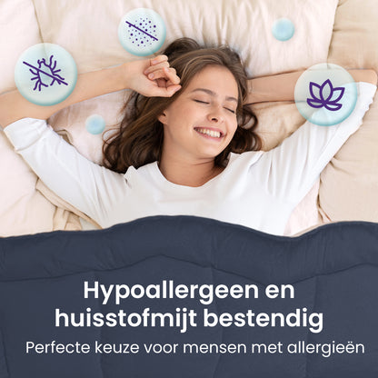 Slaapspeciaal Eazydekbed - Grijs - Dekbed Zonder Overtrek, Extra Lang, Luxe Gelvezels, Anti-Allergisch & Perfect Voor Elk Seizoen