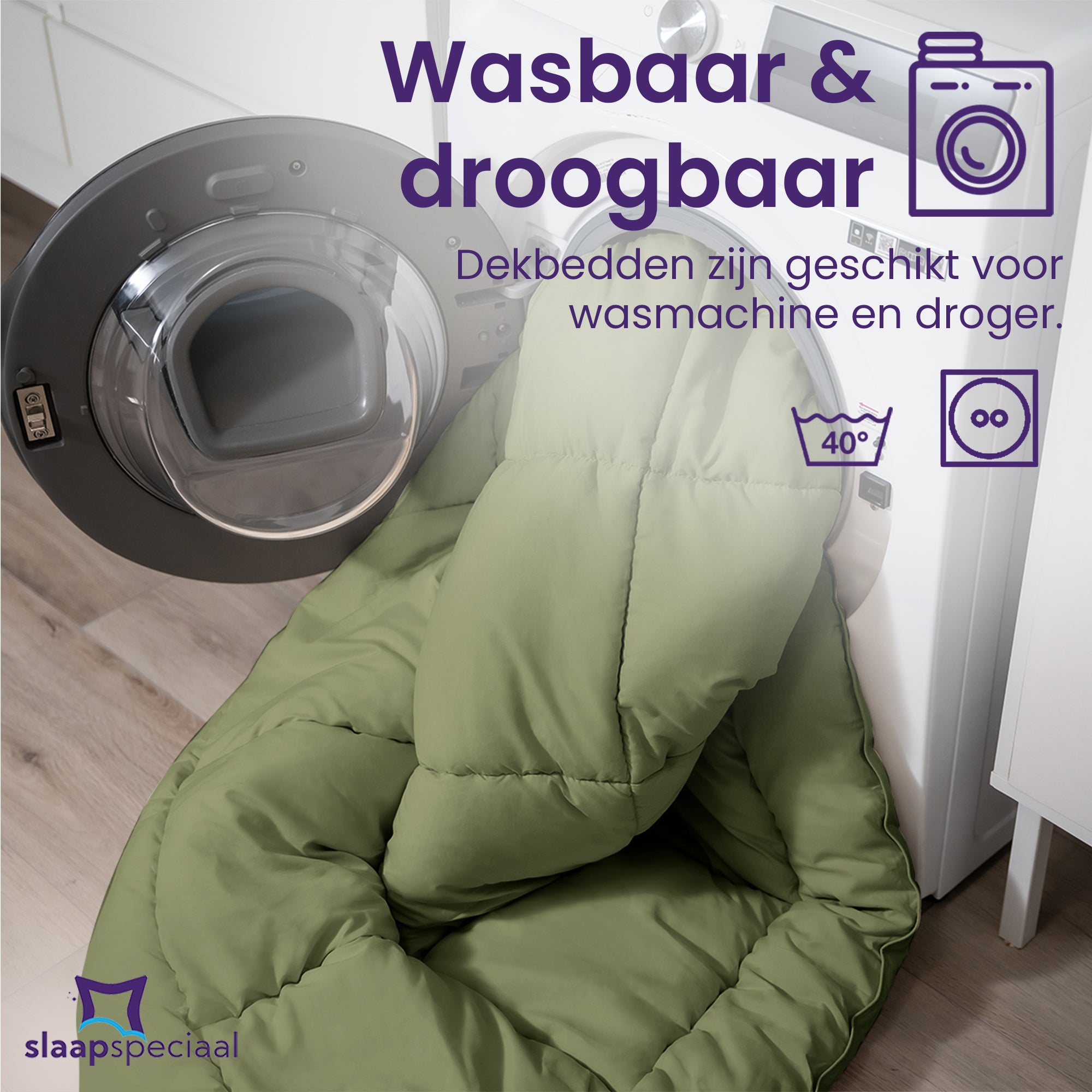 eazydekbed® – Groen - Hoesloos & Wasbaar – Voor het hele jaar