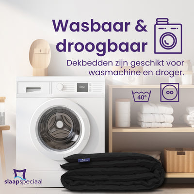 eazydekbed® – Zwart – Hoesloos & Wasbaar – Voor het hele jaar